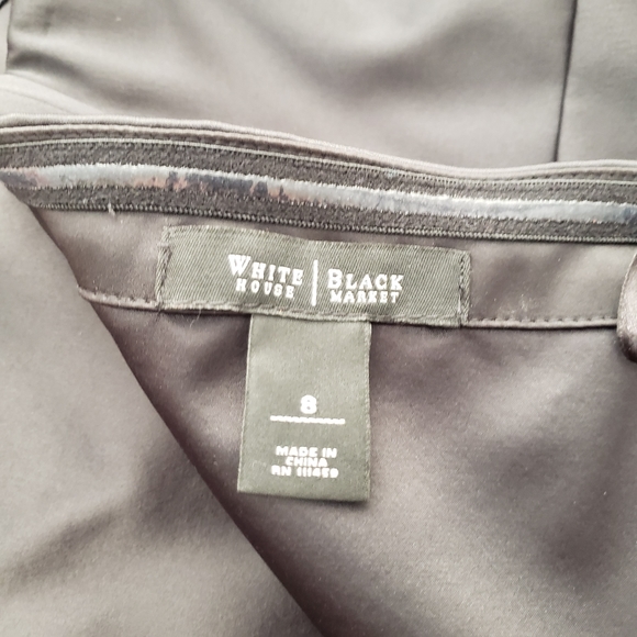 WHBM Black Satin Strapless Lined Tiered Ruffle Mini Dress, Size 8, EUC - Picture 9 of 16